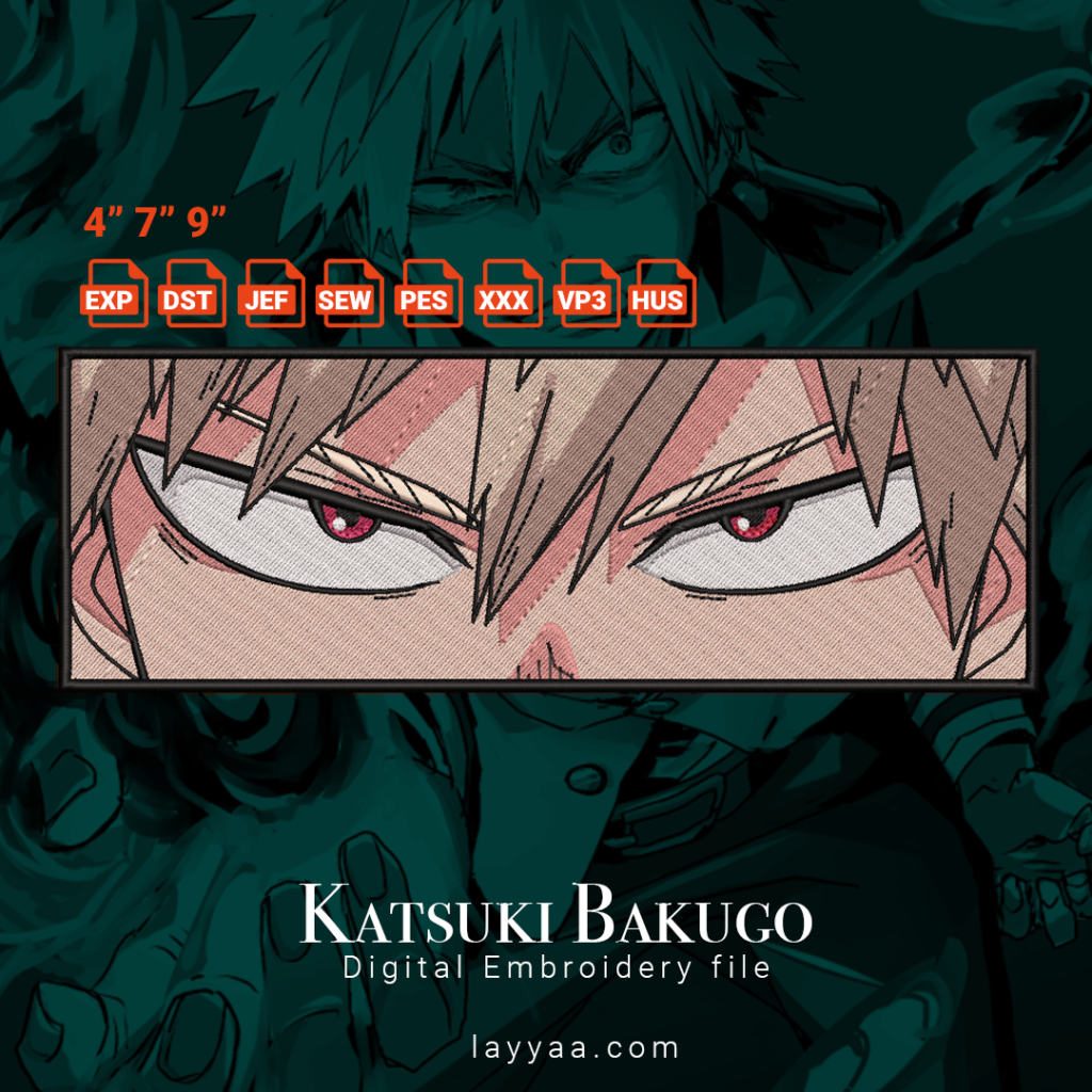 Digital Embroidery Katsuki Bakugo My Hero Academia Character