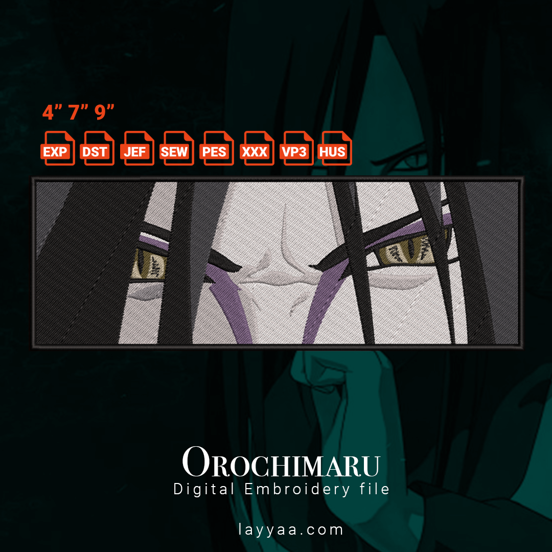 Orochimaru Eyes Embroidery Design – Anime Naruto Machine Embroidery File